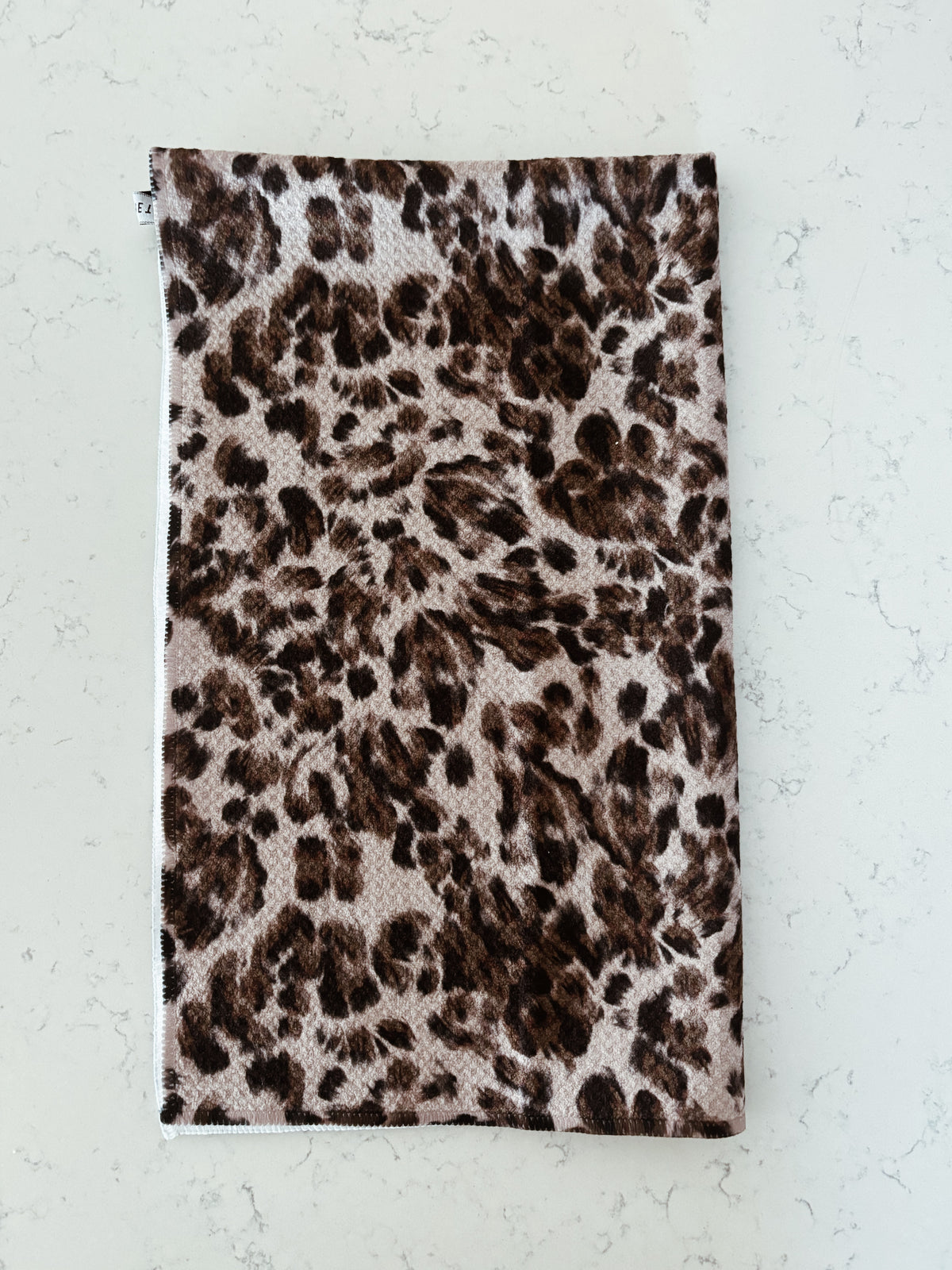 brown, cream and black floral kitchen towel