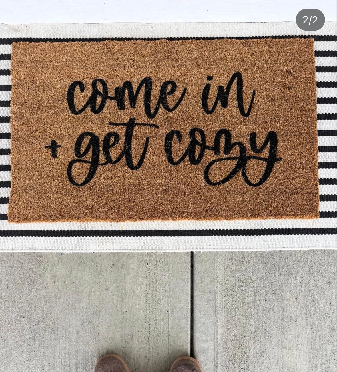 Front porch bundle with the come in + get cozy doormat