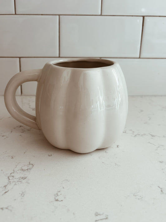 cream pumpkin mug