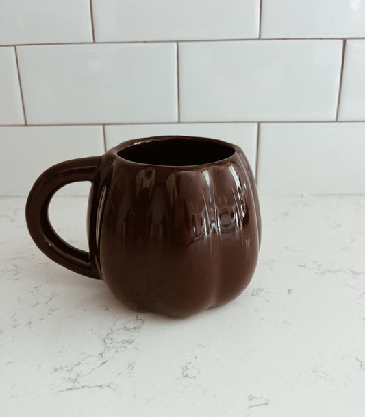 brown pumpkin mug