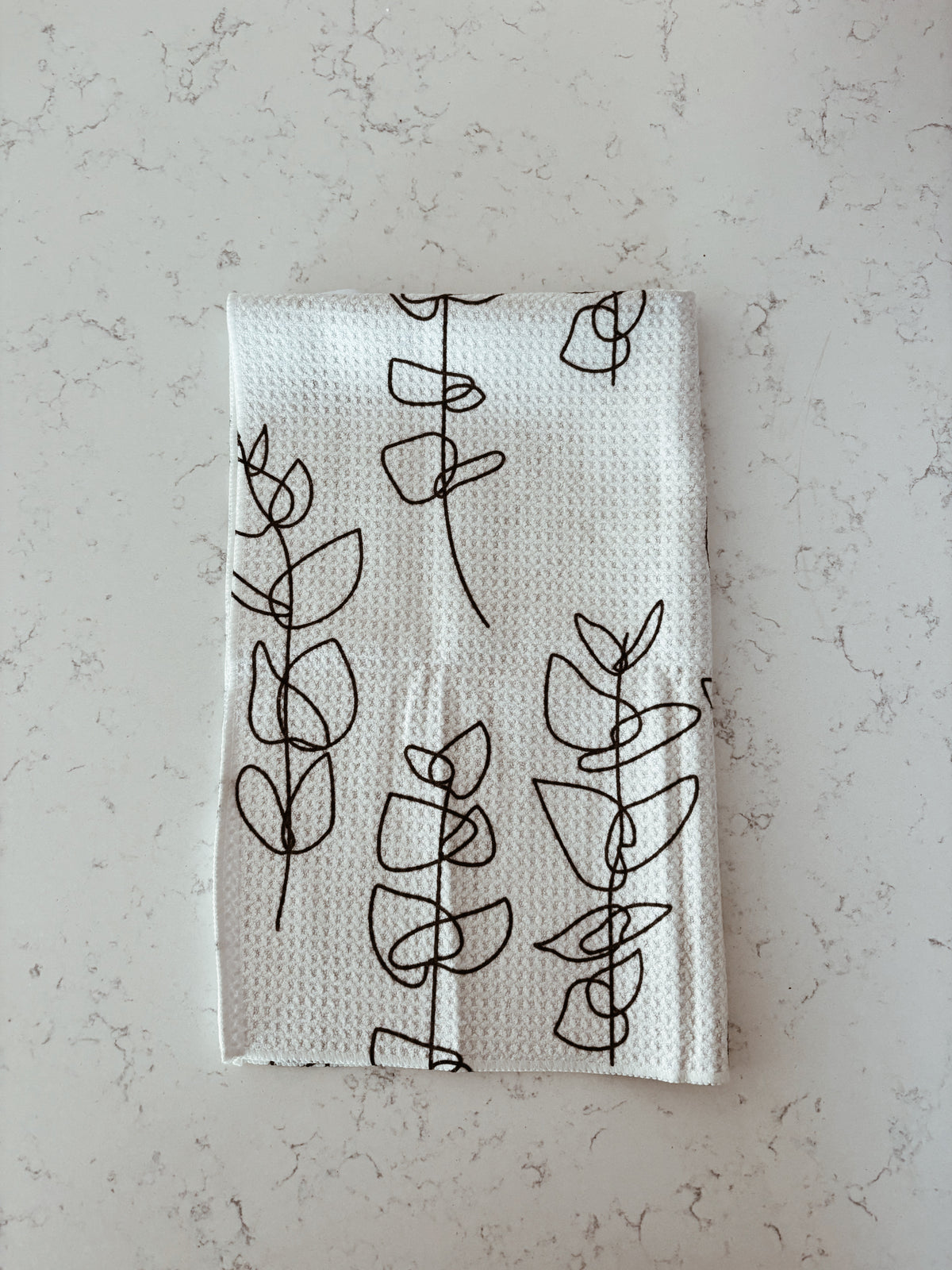 White + black flower kitchen towel