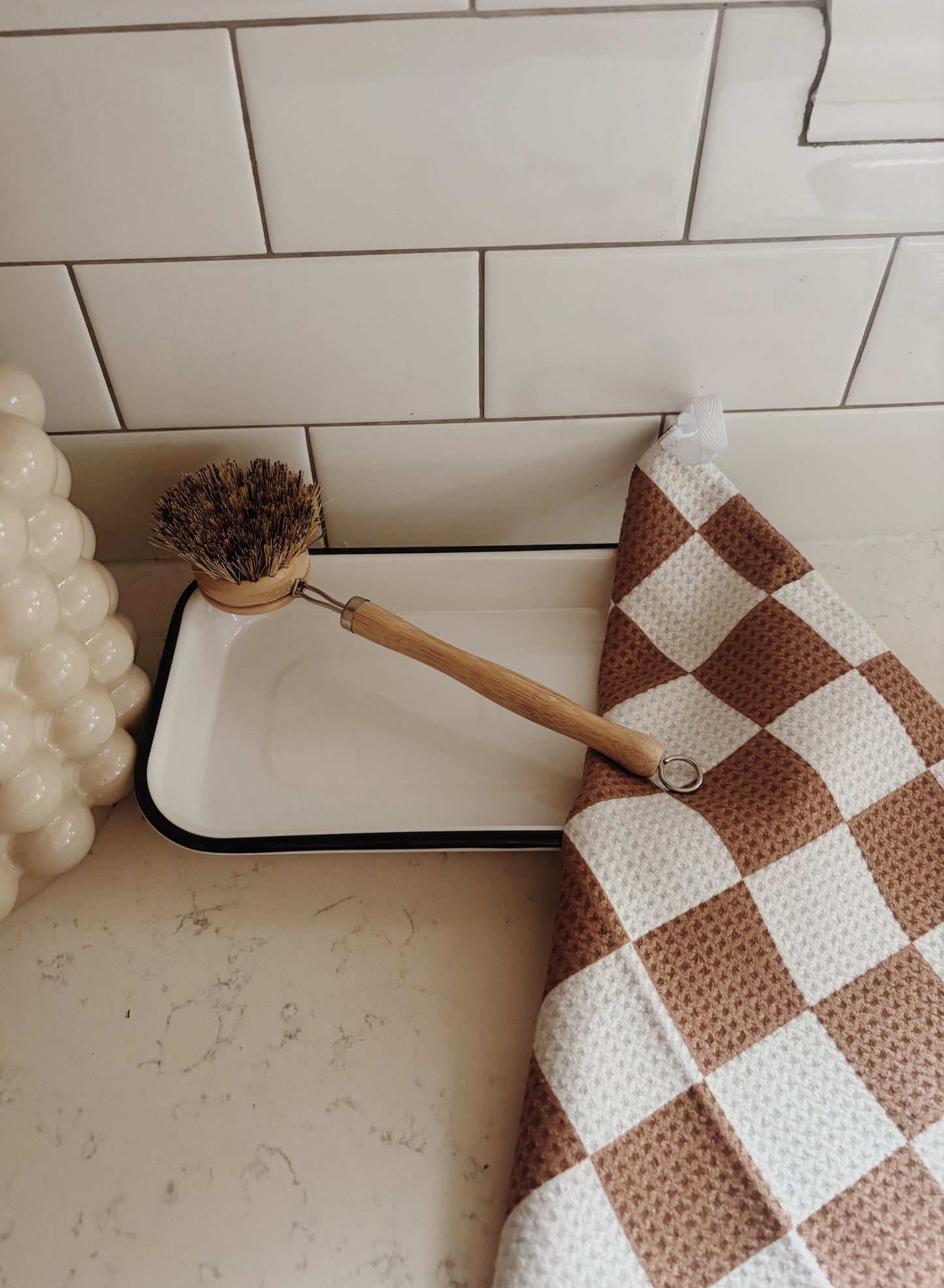 Brown buffalo check kitchen towel