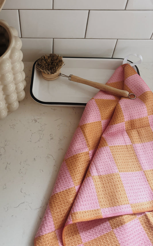Pink and Orange kitchen towel