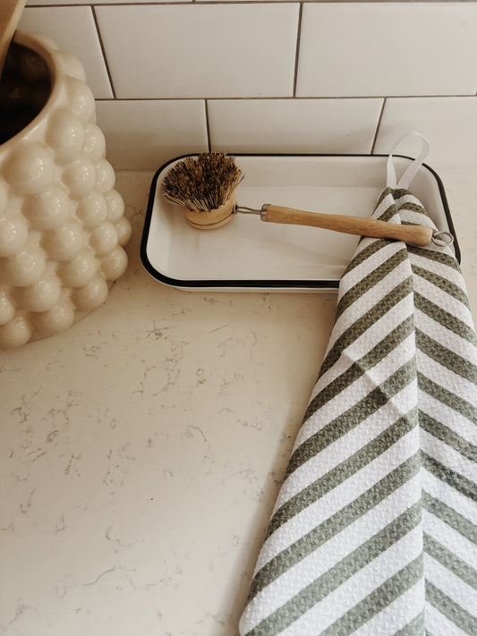 Green Stripe kitchen towel